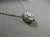 ANTIQUE LARGE .70CT DIAMOND 14K WHITE GOLD CLUSTER FLOWER FLOATING PENDANT 18316