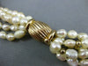 ESTATE WIDE AAA PEARLS 14KT YELLOW GOLD 3D MULTI STRAND BEADED CLASSIC NECKLACE