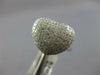 ESTATE LARGE .75CT DIAMOND 14KT WHITE GOLD 3D CLASSIC PUFF HEART LOVE RING