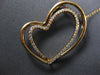 ESTATE LARGE .27CT DIAMOND 18KT ROSE GOLD DOUBLE HEART FUN LOVE FLOATING PENDANT