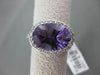 ESTATE LARGE 6.41CTW DIAMOND & AAA AMETHYST 14KT WHITE GOLD FILIGREE OVAL RING