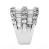 EXTRA LARGE 4.17CT DIAMOND 18KT WHITE GOLD 3D ROUND & BAGUETTE ANNIVERSARY RING