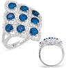 LARGE 2.86CT DIAMOND & AAA SAPPHIRE 14KT WHITE GOLD ETOILE FLOWER INFINITY RING