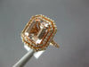 LARGE 2.49CT DIAMOND & AAA MORGANITE 14KT ROSE GOLD EMERALD CUT ENGAGEMENT RING