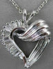 ESTATE .75CTW DIAMOND 14K WHITE GOLD OPEN FANCY HEART PENDANT CHAIN FG VVS #9821