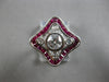 LARGE 1.17CT DIAMOND & AAA RUBY 18KT WHITE GOLD ENGAGEMENT RING 28179