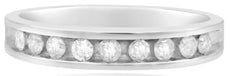 ESTATE .50CT DIAMOND 14K WHITE GOLD ROUND CHANNEL SEMI ETERNITY ANNIVERSARY RING