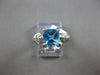 1.99CT DIAMOND & AAA BLUE TOPAZ 14KT WHITE GOLD CUSHION & ROUND FRIENDSHIP RING