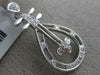 ESTATE .14CT DIAMOND 18K WHITE GOLD 3D ETOILE PEAR SHAPE GUITAR FLOATING PENDANT