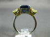 LARGE 7.52CT FANCY YELLOW DIAMOND & AAA SAPPHIRE 14K 2 TONE GOLD ENGAGEMENT RING