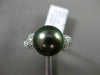 ESTATE .26CT DIAMOND 14KT WHITE GOLD 3D AAA TAHITIAN PEARL PAVE SOLITAIRE RING