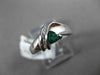ESTATE .43CTW DIAMOND & AAA EMERALD 14KT WHITE GOLD TRILLION FUN FRINDSHIP RING