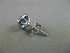 ESTATE 2.80CT DIAMOND & AAA SAPPHIRE 14KT WHITE GOLD 3D ROUND HALO STUD EARRINGS