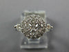 ESTATE 0.85CT DIAMOND 18KT WHITE GOLD 3D ROUND CLUSTER HALO FLOWER LOVE RING