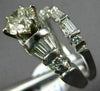 ESTATE LARGE 1.83CT ROUND & BAGUETTE DIAMOND PLATINUM 3D ENGAGEMENT RING SET