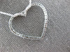 ESTATE .28CT DIAMOND 14KT WHITE GOLD 3D CLASSIC OPEN HEART LOVE FLOATING PENDANT