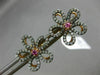.54CT DIAMOND & AAA PINK SAPPHIRE 14KT BLACK & ROSE GOLD 3D FLOWER STUD EARRINGS