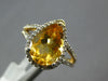 2.91CT DIAMOND & AAA CITRINE 14KT YELLOW GOLD PEAR SHAPE & ROUND HALO FUN RING