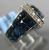 4.66CT DIAMOND &AAA SAPPHIRE 18K WHITE GOLD PRINCESS &ROUND INVISIBLE CROWN RING