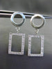 ESTATE .46CT DIAMOND 14KT WHITE GOLD 3D CIRCLE & RECTANGULAR HANGING EARRINGS