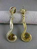 ESTATE 6.65CTW DIAMOND ROUND CITRINE 18K YELLOW GOLD HANGING EARRINGS 50MM #2313