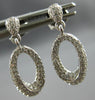 ESTATE .31CT DIAMOND 14KT WHITE GOLD 3D CLASSIC OPEN OVAL FUN HANGING EARRINGS