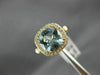 ESTATE WIDE 2.08CT DIAMOND & AAA AQUAMARINE 14K ROSE GOLD SQUARE ENGAGEMENT RING
