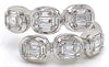 .79CT DIAMOND 18KT WHITE GOLD 3D BAGUETTE INVISIBLE MULTI OVAL CRISS CROSS RING