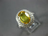 ESTATE 2.37CT DIAMOND & AAA YELLOW SAPPHIRE 14KT WHITE GOLD HALO ENGAGEMENT RING
