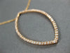 ESTATE LARGE .40CT DIAMOND 14K ROSE GOLD OPEN MARQUISE SHAPE LEAF NECKLACE 26825