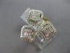 LARGE 1.11CT DIAMOND 14KT YELLOW GOLD ROUND & BAGUETTE CLUSTER HALO SQUARE RING