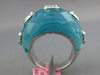 LARGE 25.20CT DIAMOND & AAA BLUE TOPAZ DOME SHAPE 18KT WHITE GOLD OVAL FUN RING