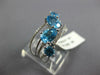 LARGE 2.8CT DIAMOND & AAA BLUE TOPAZ 14K WHITE GOLD MULTI SHAPE CRISS CROSS RING