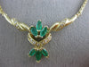 ANTIQUE 1.40CT DIAMOND COLOMBIAN EMERALD 14KT GOLD FILIGREE NECKLACE 19.5" 21154
