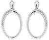 ESTATE .23CT DIAMOND 14KT WHITE GOLD 3D GRADUATING OVAL FUN HANGING EARRINGS