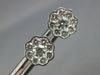 ESTATE LARGE 1.42CT DIAMOND 18KT WHITE GOLD CLUSTER BEZEL FLOWER STUD EARRINGS