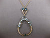 2.05CT DIAMOND & AAA BLUE TOPAZ 14KT 2 TONE GOLD TEAR DROP BY THE YARD NECKLACE