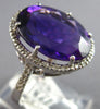 LARGE 7.75CT DIAMOND & AAA AMETHYST 14K WHITE GOLD 3D OVAL & ROUND HALO FUN RING