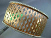 ESTATE LARGE 1.10CT DIAMOND 14KT 2 TONE GOLD MULTI WAVE FILIGREE BANGLE BRACELET