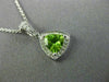 ESTATE .90CT DIAMOND & AAA PERIDOT 14K WHITE GOLD TRILLION HALO FLOATING PENDANT