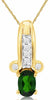 0.55CT DIAMOND & AAA RUSSALITE 14KT YELLOW GOLD 3D OVAL & ROUND FLOATING PENDANT