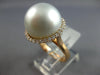 LARGE .44CT DIAMOND & AAA SOUTH SEA PEARL 18KT ROSE GOLD 3D ROUND HALO FUN RING