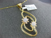 ESTATE LARGE .45CT DIAMOND 18KT WHITE & YELLOW GOLD 3D DOUBLE FLOWER FUN PENDANT