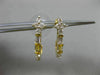 ESTATE .50CT BAGUETTE & ROUND DIAMOND 14KT YELLOW GOLD 3D STAR HANGING EARRINGS