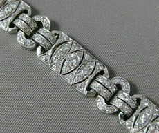 ANTIQUE LARGE 4.06CT DIAMOND PLATINUM 3D MARQUISE SHAPE OVAL TENNIS BRACELET