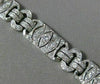 ANTIQUE LARGE 4.06CT DIAMOND PLATINUM 3D MARQUISE SHAPE OVAL TENNIS BRACELET