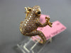 ESTATE 1.05CT PINK & BLACK DIAMOND 18KT ROSE GOLD 3D CLASSIC HAPPY FROG FUN RING