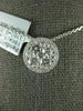 ESTATE LARGE 1.03CT DIAMOND 18KT WHITE GOLD ROUND CLUSTER HALO FLOATING PENDANT