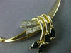 ANTIQUE 1.20CT DIAMOND & AAA SAPPHIRE 14K YELLOW GOLD 3D MARQUISE NECKLACE #2690