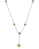2.27CT DIAMOND & AAA CITRINE 14KT WHITE GOLD DOUBLE FLOWER BY THE YARD NECKLACE